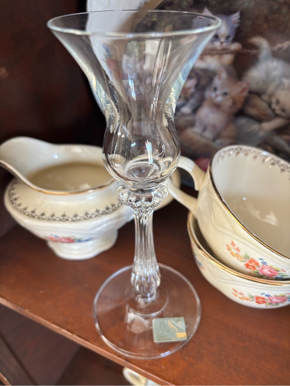 Mikasa Clear Glass Stem Candle Holder